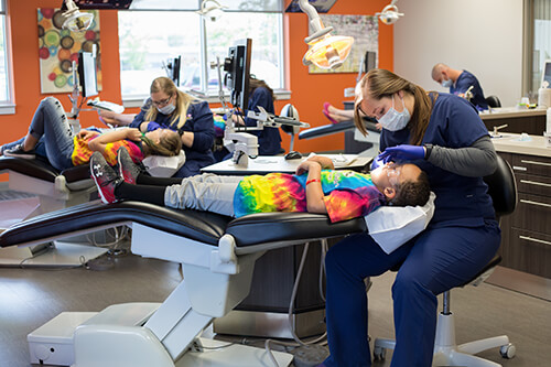 Cleaning at work - Pediatric Dentist and orthodontist in Terre Haute, IN