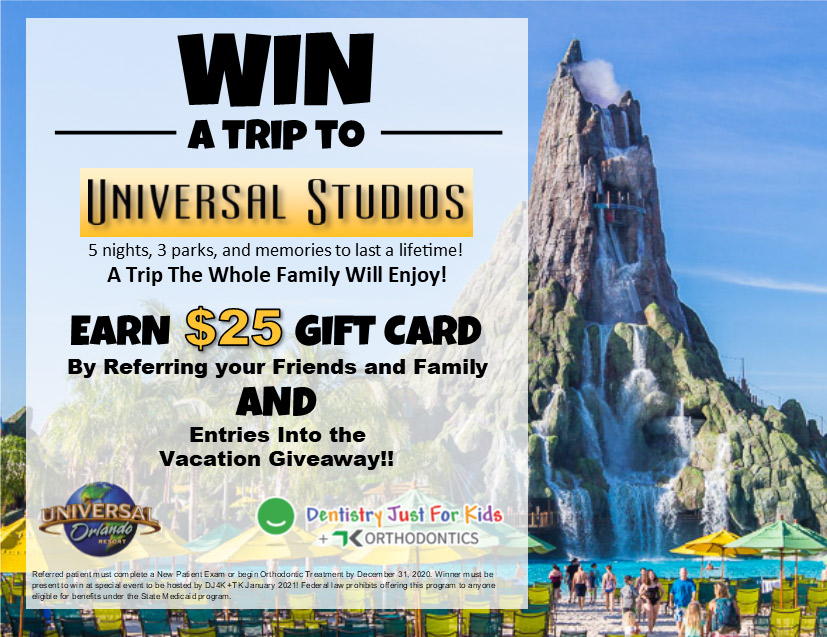 Referral Program contest. Chance to win a trip to Universal Studios.